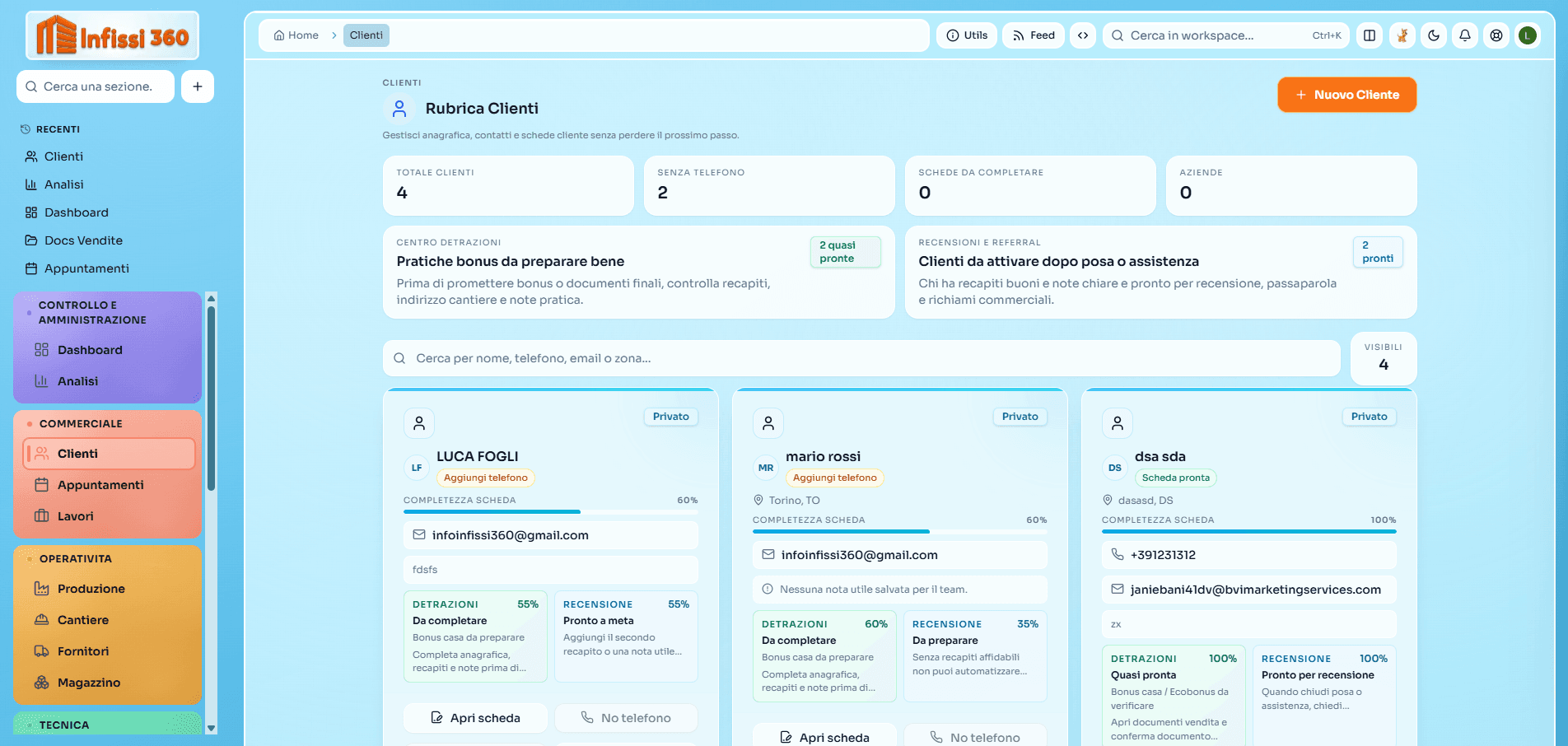 Clienti & anagrafiche